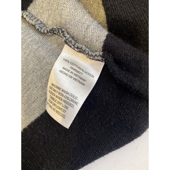 Allen B. Allen Schwartz Ponte Knit Stripe Zip Ruffle Cardigan EUC Sz Lg Cotton - Picture 9 of 13